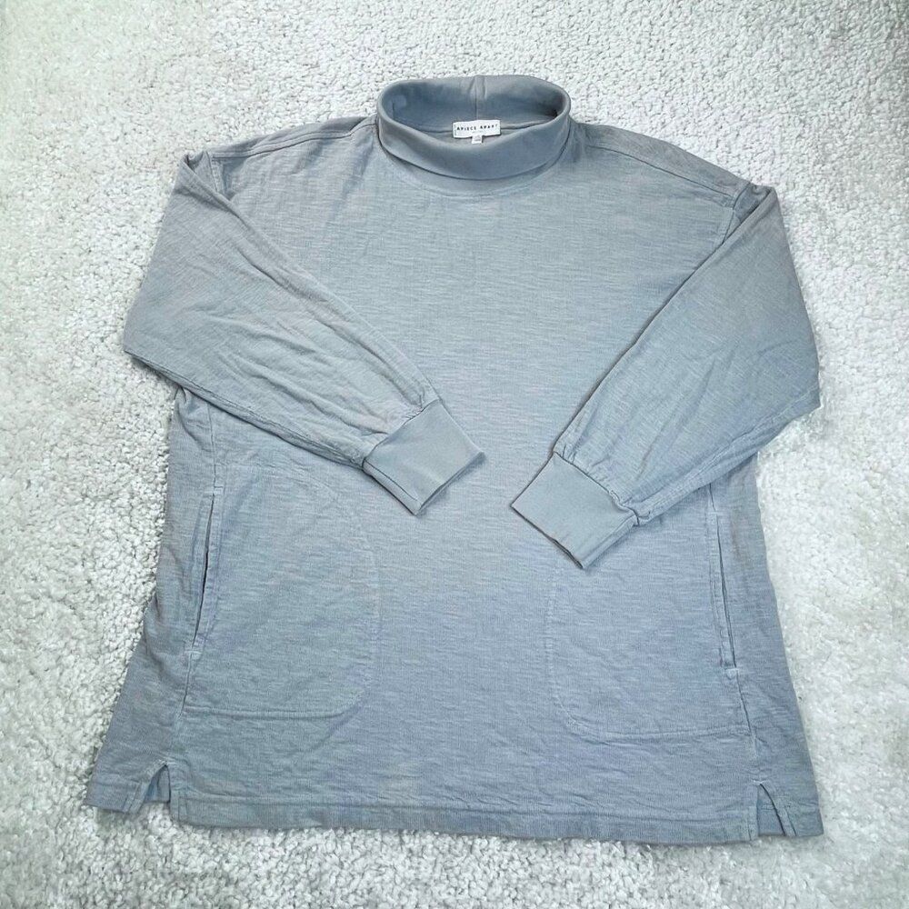 A Piece Apart Emprys Tunic Sweater Organic Cotton Blue Womens Large FLAWS